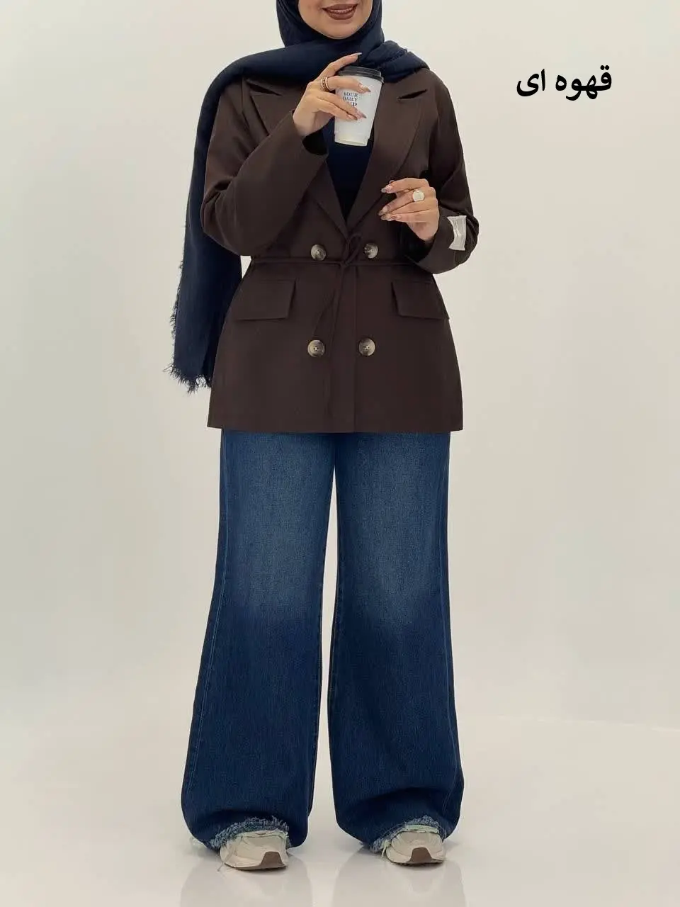 3582-مانتو کت کتان مارک